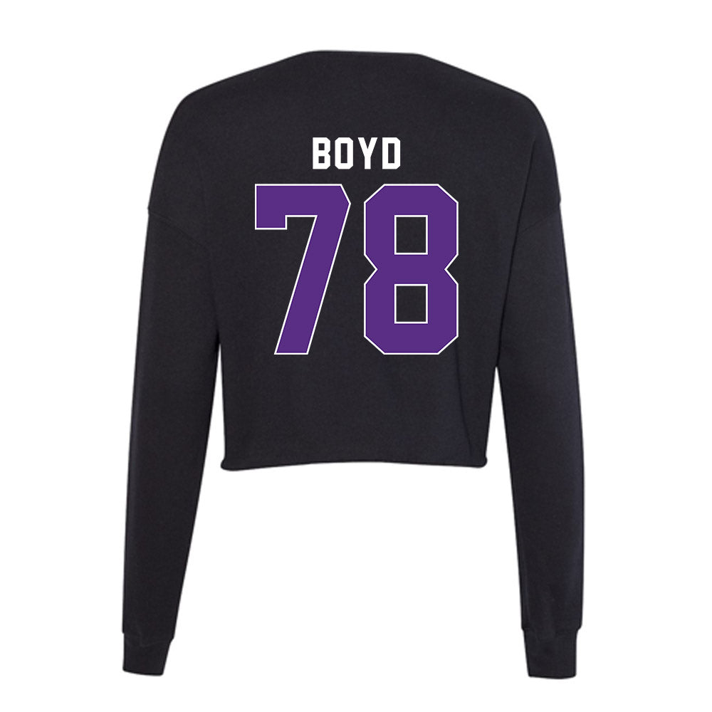 Northwestern - NCAA Football : Trey Boyd - Women's Cropped Crew Fleece-1