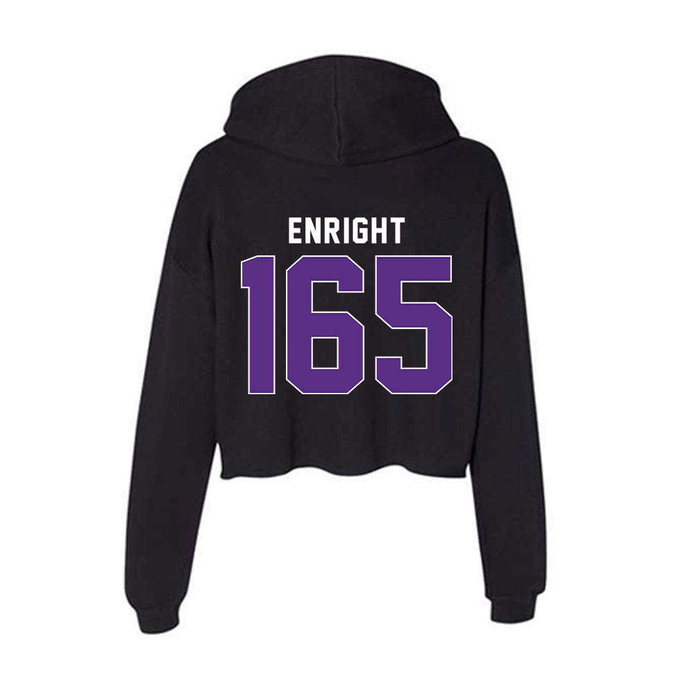 Northwestern - NCAA Wrestling : Eddie Enright - Women's Crop Fleece Hoodie-1