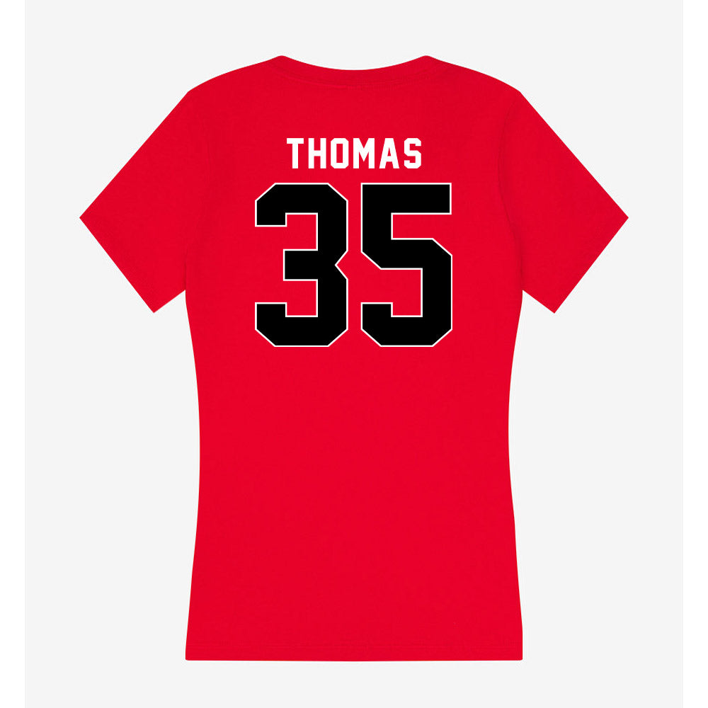Houston - NCAA Football : Kaleb Thomas - Women's V-Neck T-Shirt-1