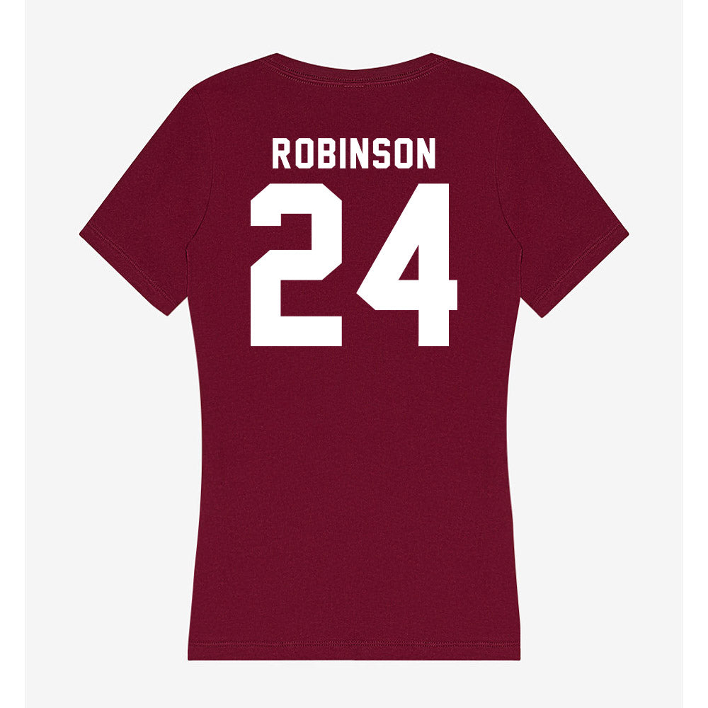 WSU - NCAA Men's Basketball : Dominik Robinson - Women's V-Neck T-Shirt-1