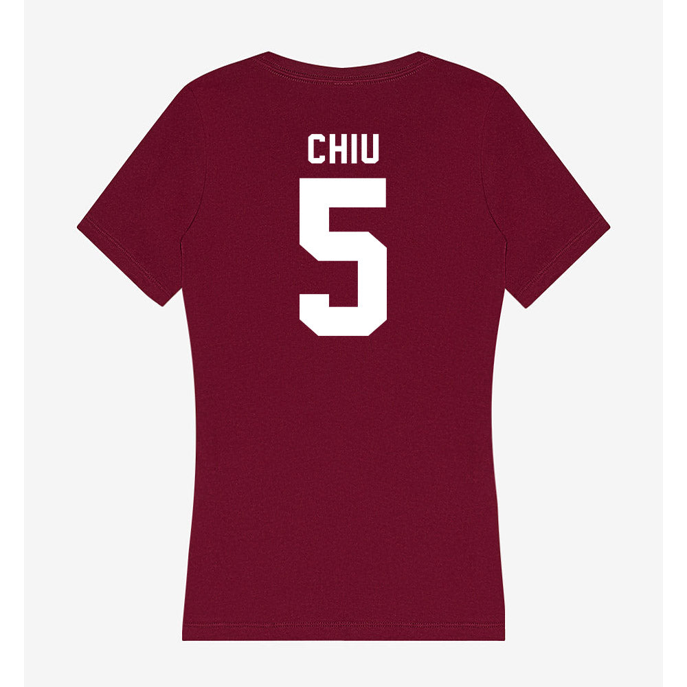 WSU - NCAA Women's Basketball : Jean Chiu - Women's V-Neck T-Shirt-1