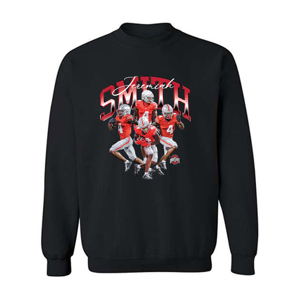 Ohio State - NCAA Football : Jeremiah Smith - Player Collage Crewneck Sweatshirt