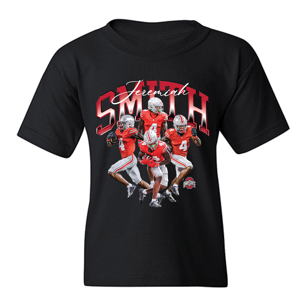 Ohio State - NCAA Football : Jeremiah Smith - Player Collage Youth T-Shirt