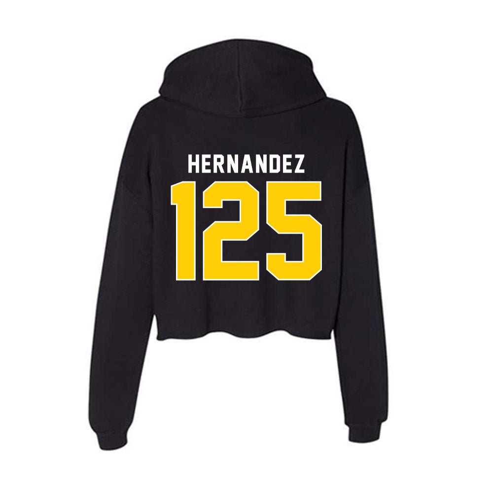 Iowa - NCAA Wrestling : Keyan Hernandez - Women's Crop Fleece Hoodie-1