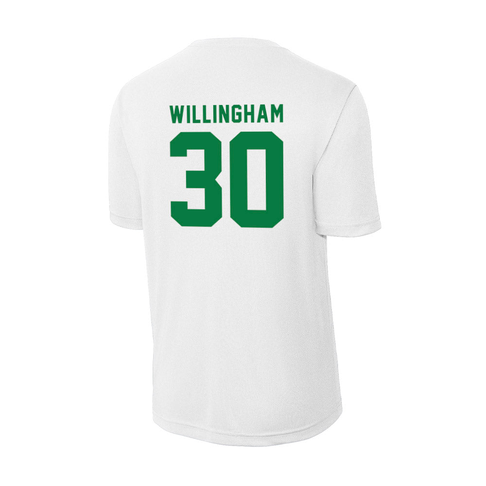 Oregon - NCAA Acrobatics & Tumbling : Morgan Willingham - Activewear T-Shirt-1