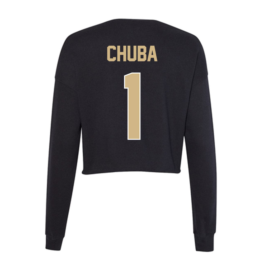 Purdue - NCAA Football : Evans Chuba - Women's Cropped Crew Fleece-1
