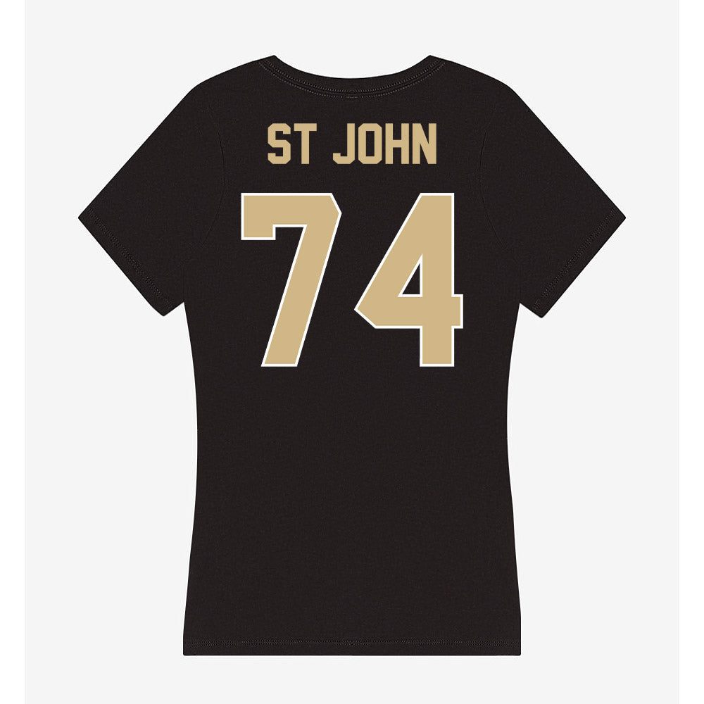 Purdue - NCAA Football : Jalen St John - Women's V-Neck T-Shirt-1