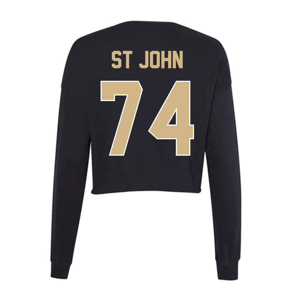 Purdue - NCAA Football : Jalen St John - Women's Cropped Crew Fleece-1