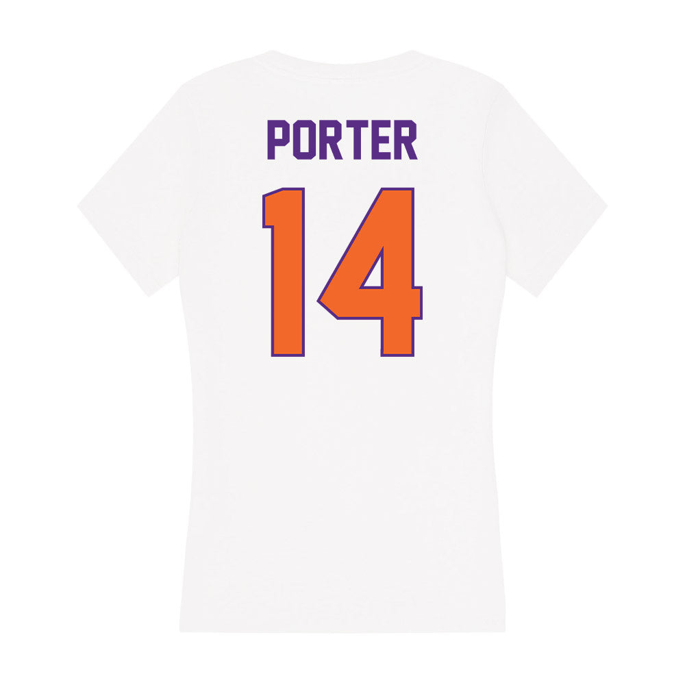 Clemson - NCAA Women's Basketball : Addie Porter - Women's V-Neck T-Shirt-1