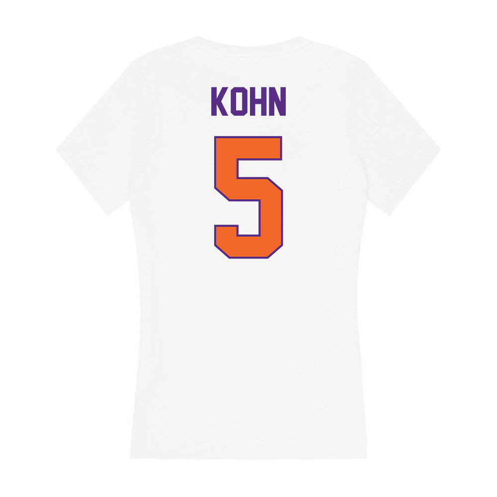 Clemson - NCAA Women's Basketball : Hannah Kohn - Women's V-Neck T-Shirt-1