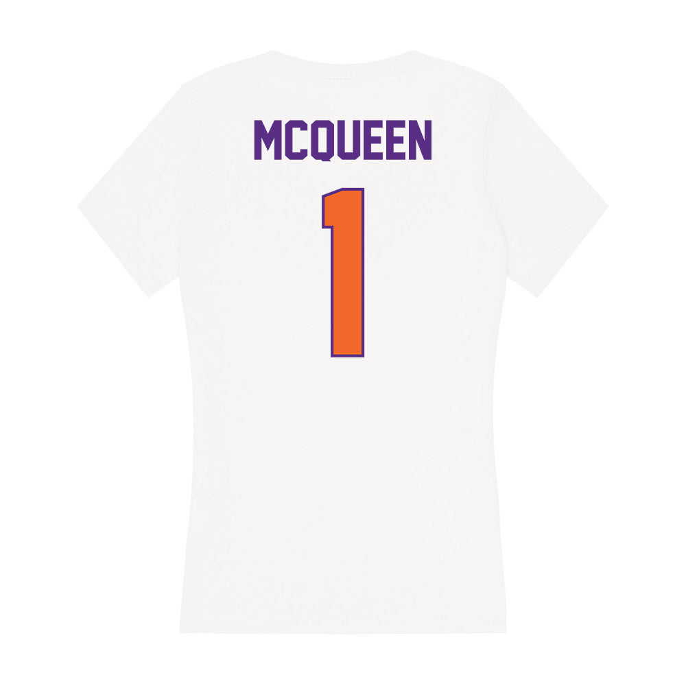 Clemson - NCAA Women's Basketball : Loyal McQueen - Women's V-Neck T-Shirt-1
