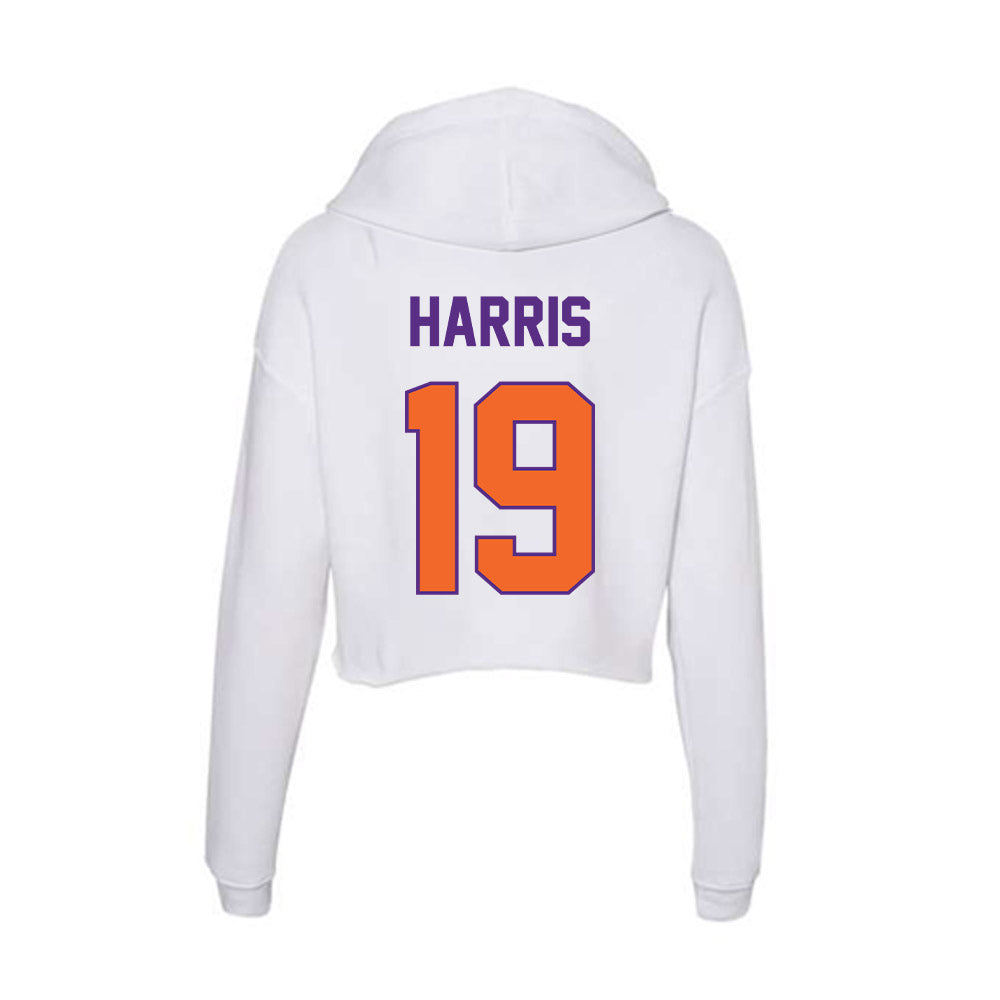 Clemson - NCAA Women's Soccer : Juju Harris - Women's Crop Fleece Hoodie-1