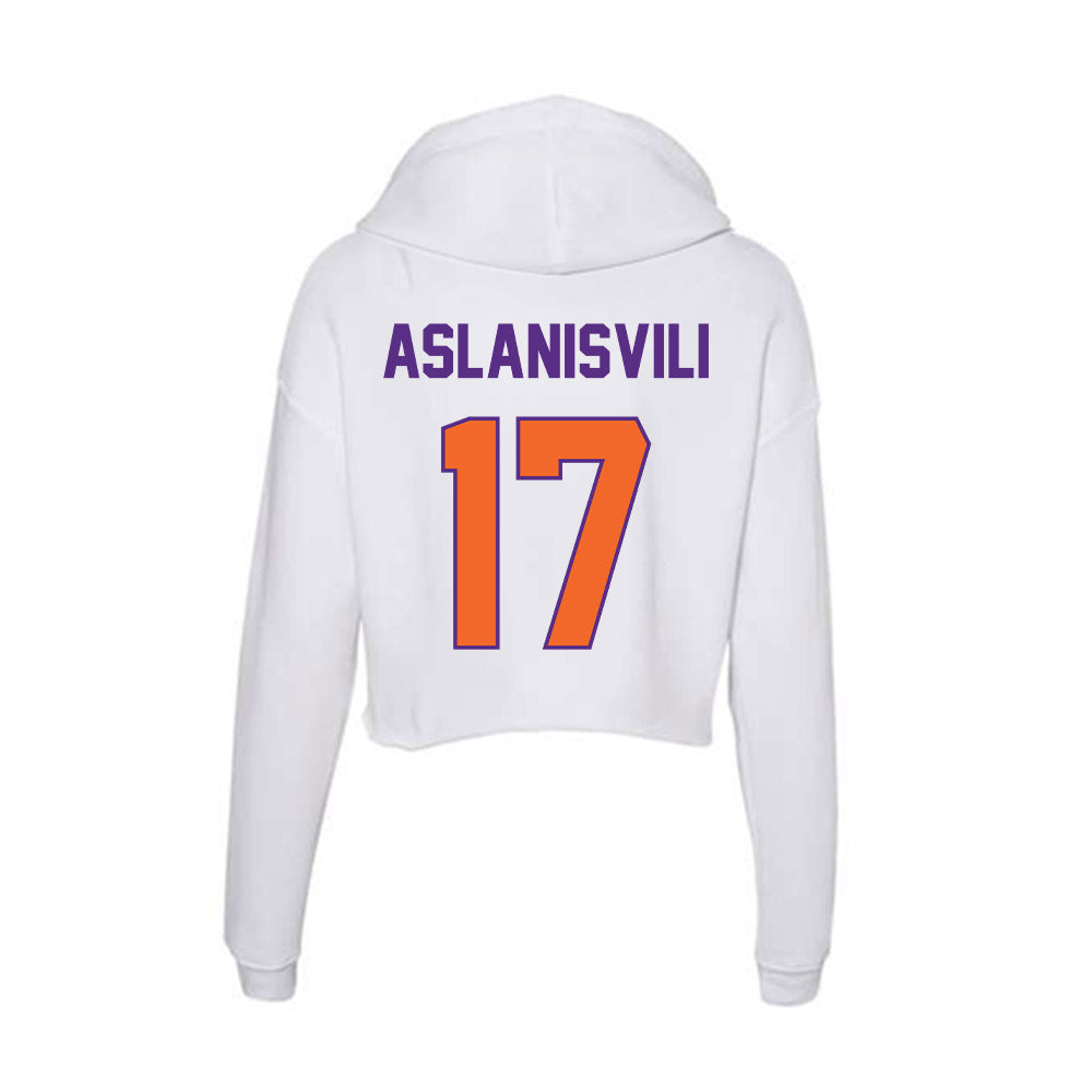 Clemson - NCAA Women's Tennis : Artemis Aslanisvili - Women's Crop Fleece Hoodie-1