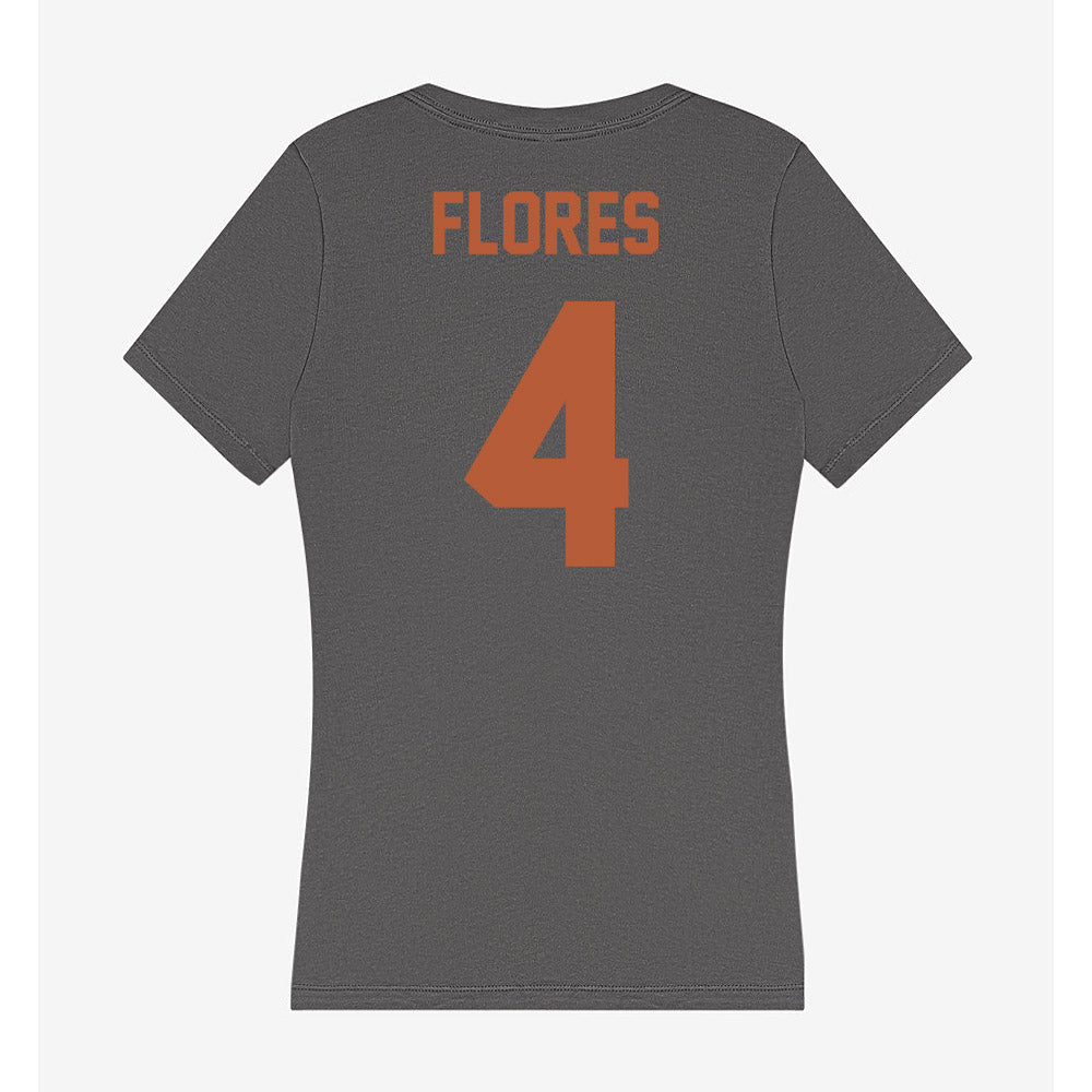 Texas - NCAA Baseball : Jason Flores - Women's V-Neck T-Shirt-1