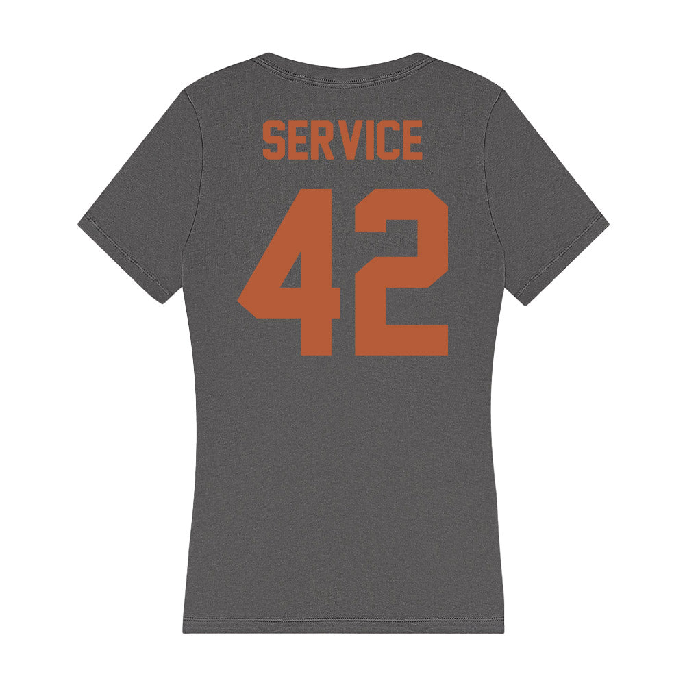 Texas - NCAA Baseball : Oliver Service - Women's V-Neck T-Shirt-1
