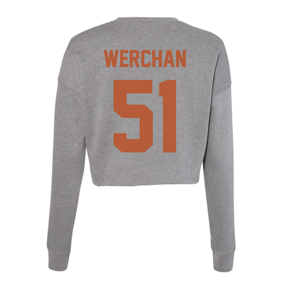 Texas - NCAA Baseball : Seth Werchan - Women's Cropped Crew Fleece-1
