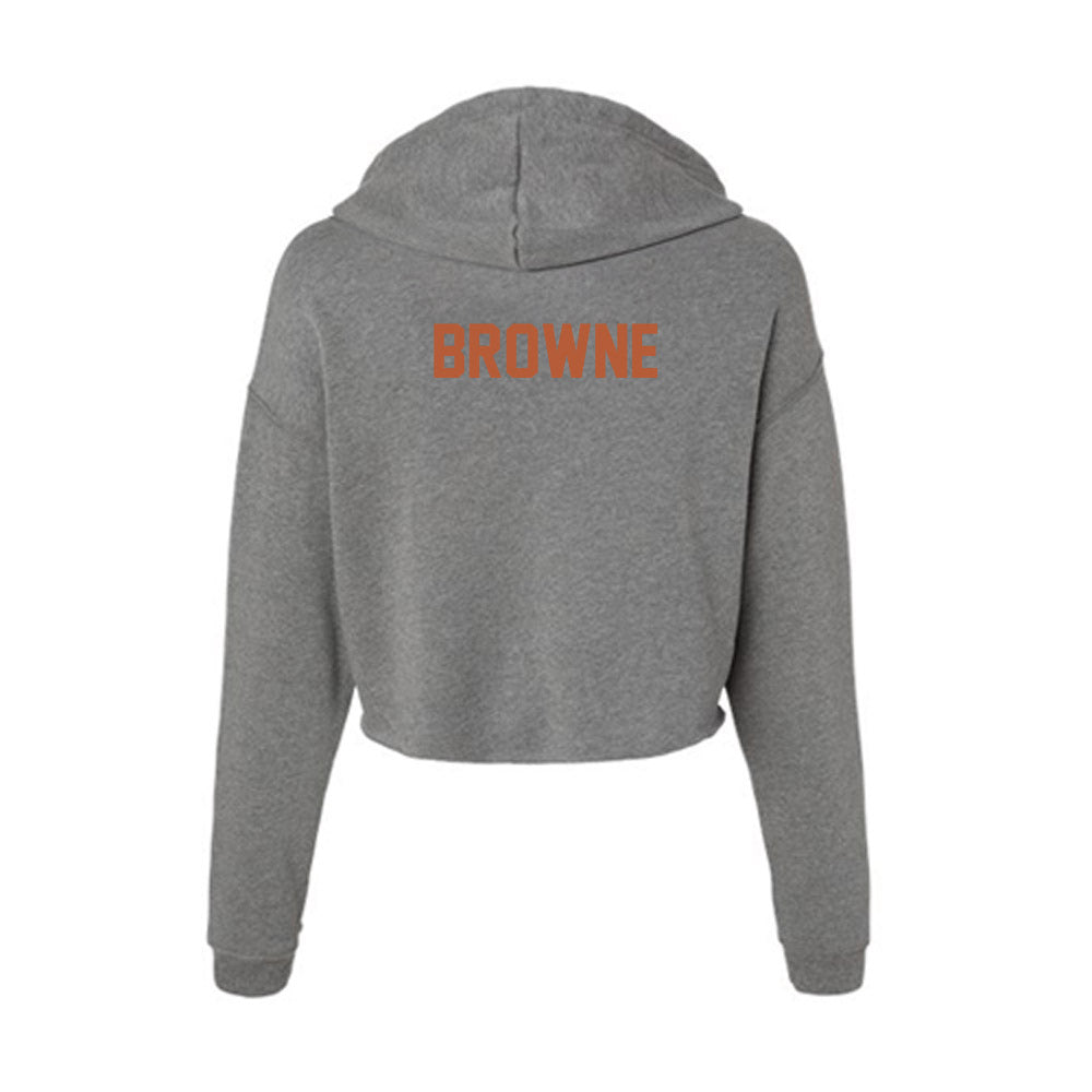 Texas - NCAA Women's Track & Field : Mackenize Browne - Women's Crop Fleece Hoodie-1