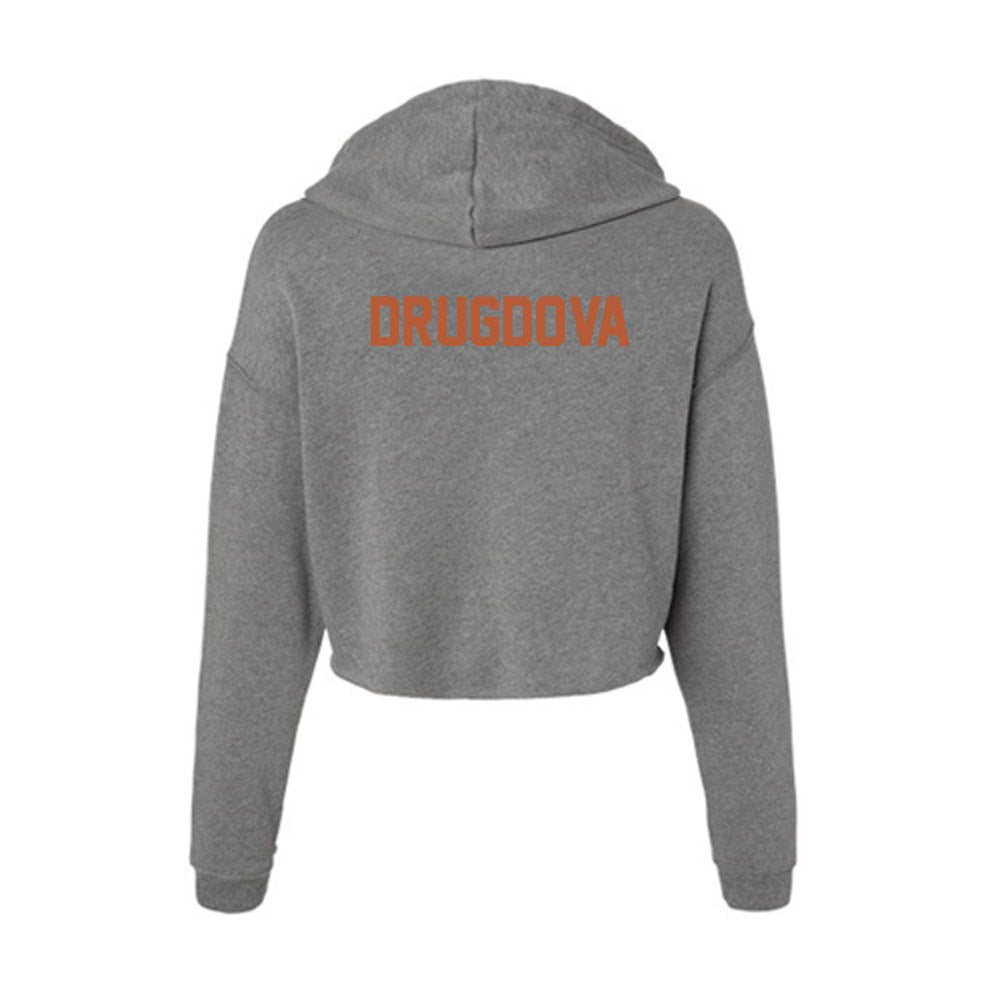Texas - NCAA Women's Tennis : Salma Drugdova - Women's Crop Fleece Hoodie-1