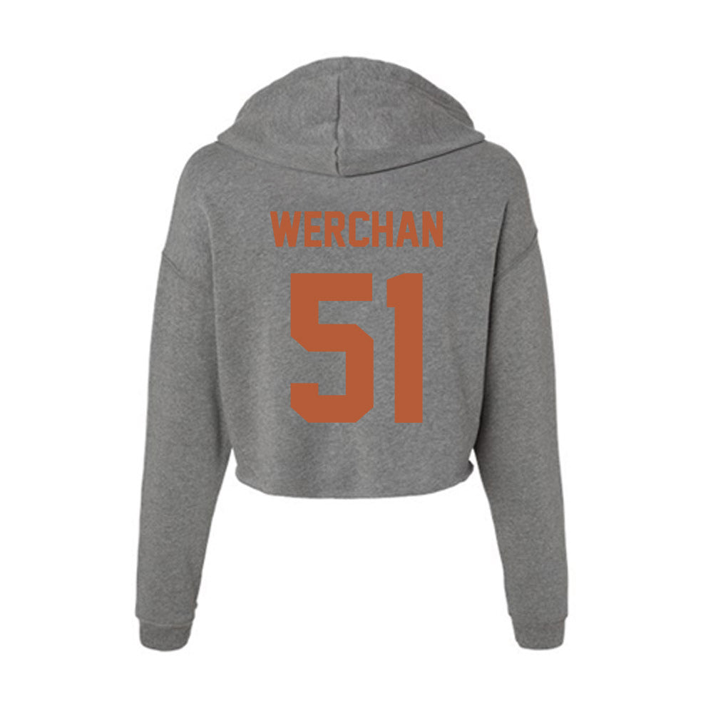 Texas - NCAA Baseball : Seth Werchan - Women's Crop Fleece Hoodie-1