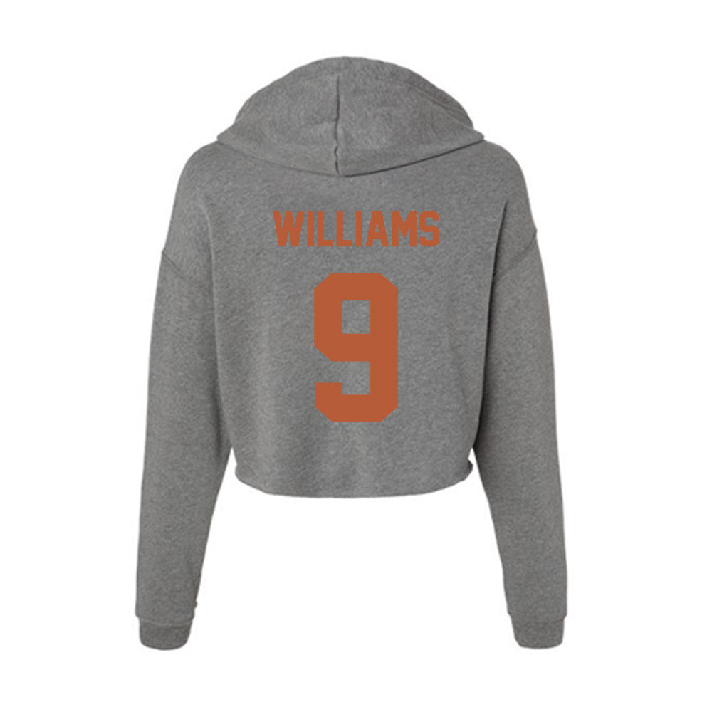 Texas - NCAA Baseball : Jonah Williams - Women's Crop Fleece Hoodie-1