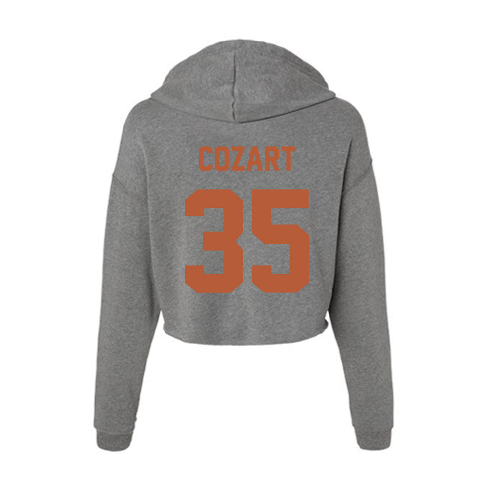 Texas - NCAA Baseball : Samuel Cozart - Women's Crop Fleece Hoodie-1