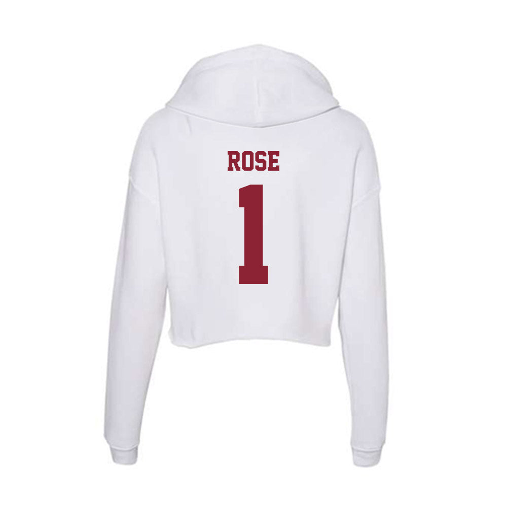 UMass - NCAA Football : Brandon Rose - Women's Crop Fleece Hoodie-1