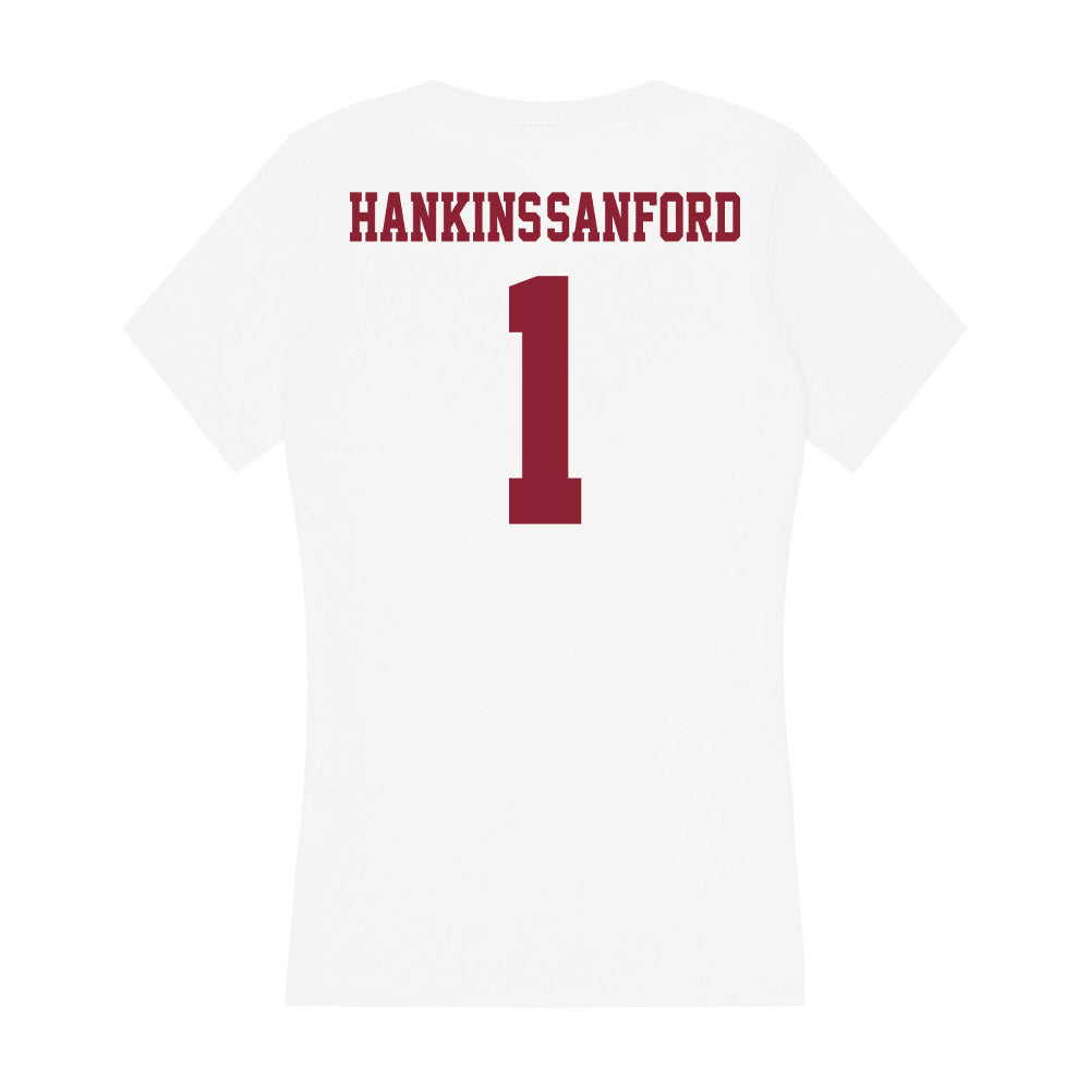 UMass - NCAA Men's Basketball : Daniel Hankins-Sanford - Women's V-Neck T-Shirt-1