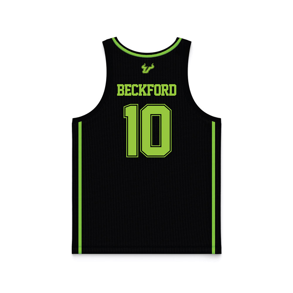 USF - NCAA Men's Basketball : Tristan Beckford - Black Basketball Jersey-1
