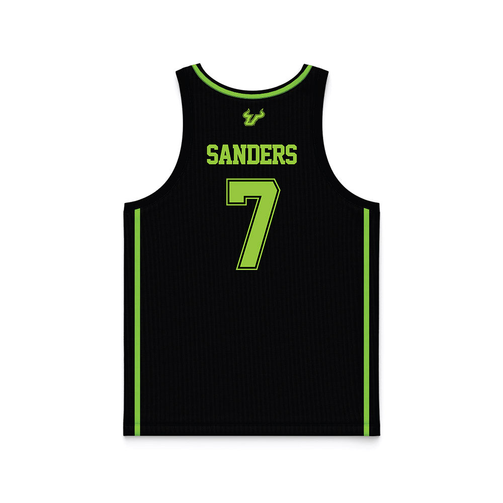 USF - NCAA Men's Basketball : Caleb Sanders - Black Basketball Jersey-1