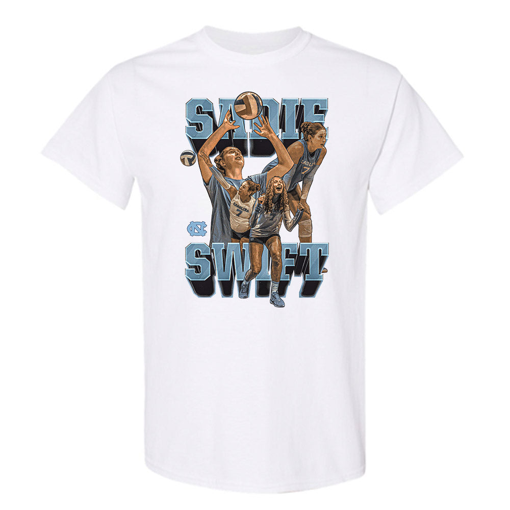UNC - NCAA Women's Volleyball : Sadie Swift - Player Collage T-Shirt-0
