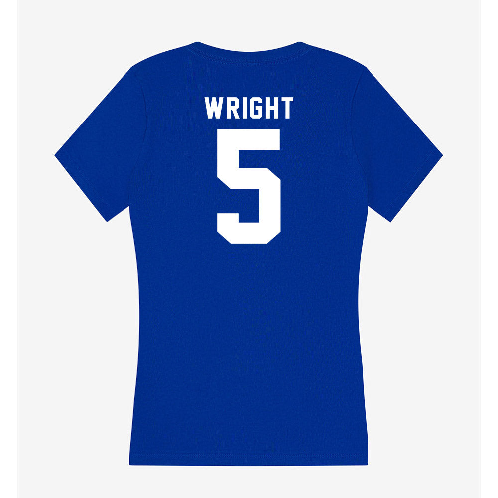 Delaware - NCAA Football : Kion Wright - Women's V-Neck T-Shirt-1