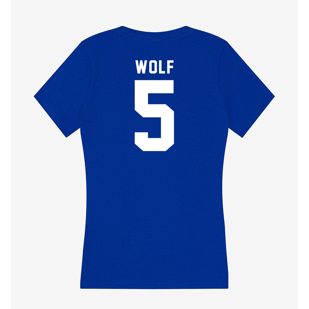 Delaware - NCAA Baseball : Jeremy Wolf - Women's V-Neck T-Shirt-1