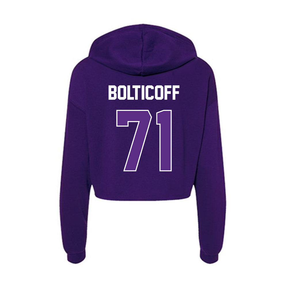 North Alabama - NCAA Football : Noah Bolticoff - Women's Crop Fleece Hoodie-1