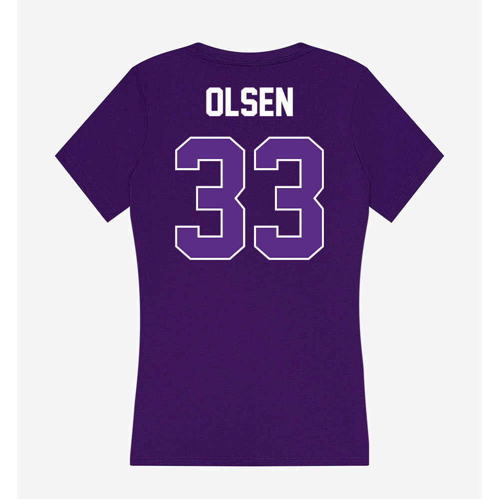 North Alabama - NCAA Softball : Maggie Olsen - Women's V-Neck T-Shirt-1