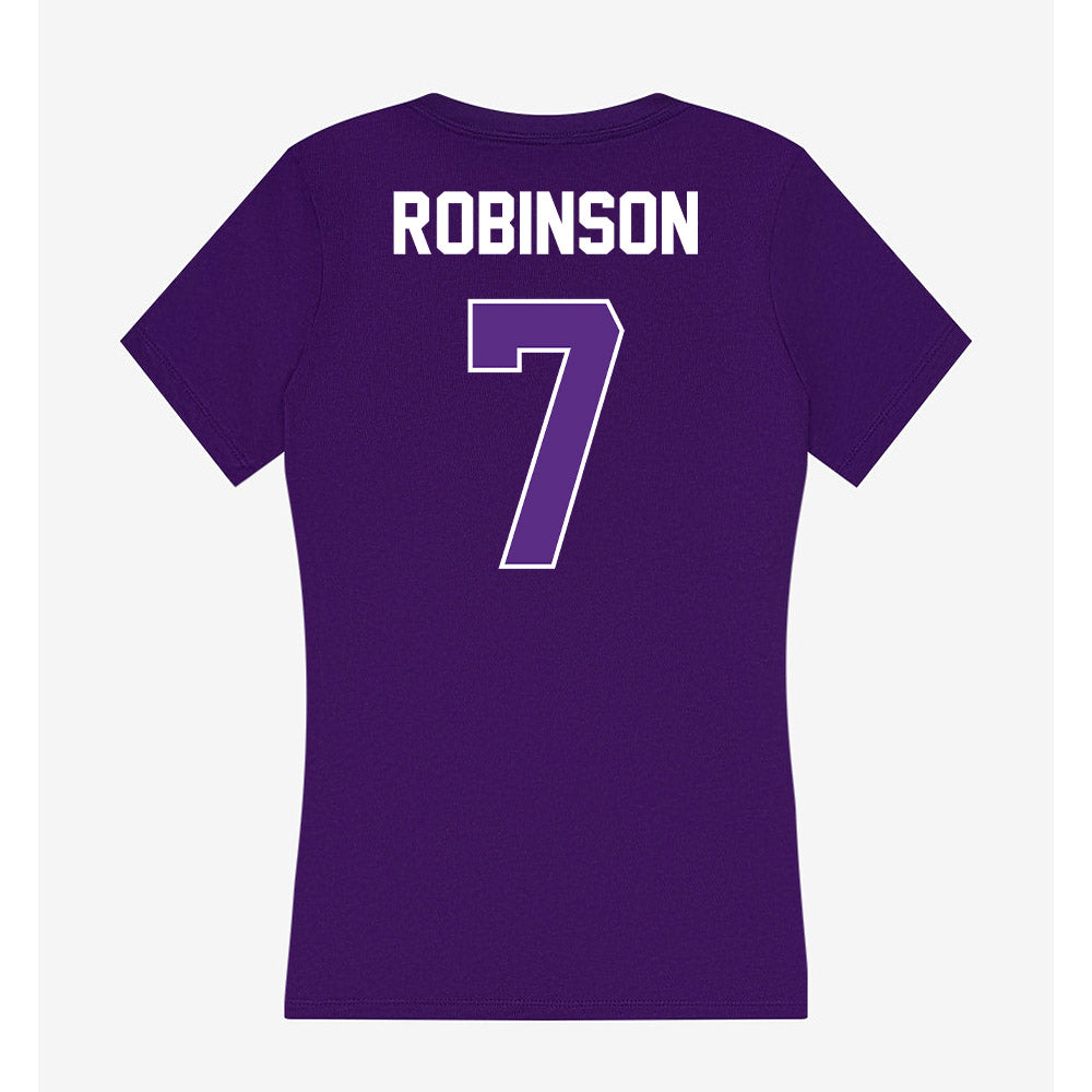 North Alabama - NCAA Football : Demarcious Robinson - Women's V-Neck T-Shirt-1