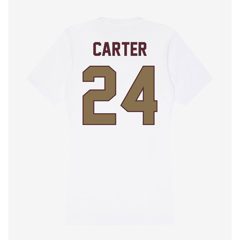 Texas State - NCAA Football : Caleb Carter - Women's V-Neck T-Shirt-1