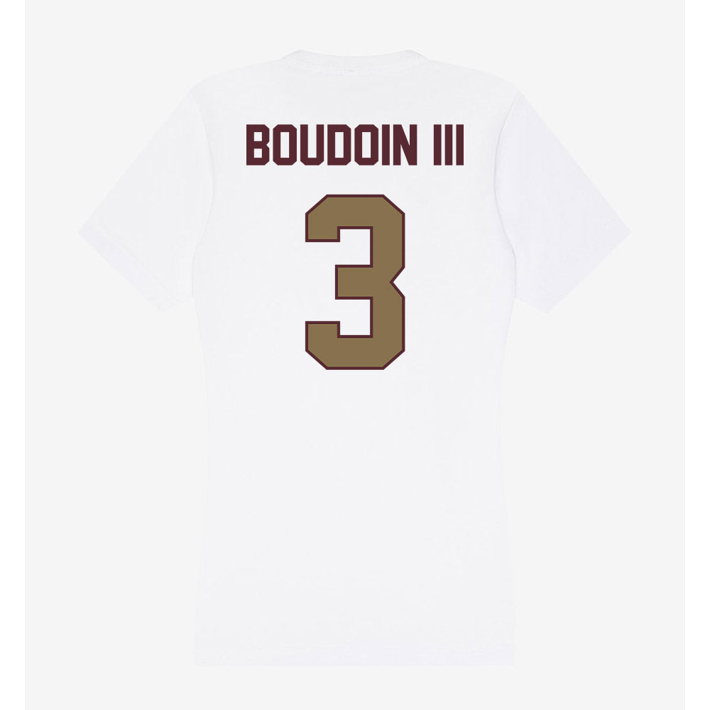 Texas State - NCAA Football : Michael Boudoin III - Women's V-Neck T-Shirt-1