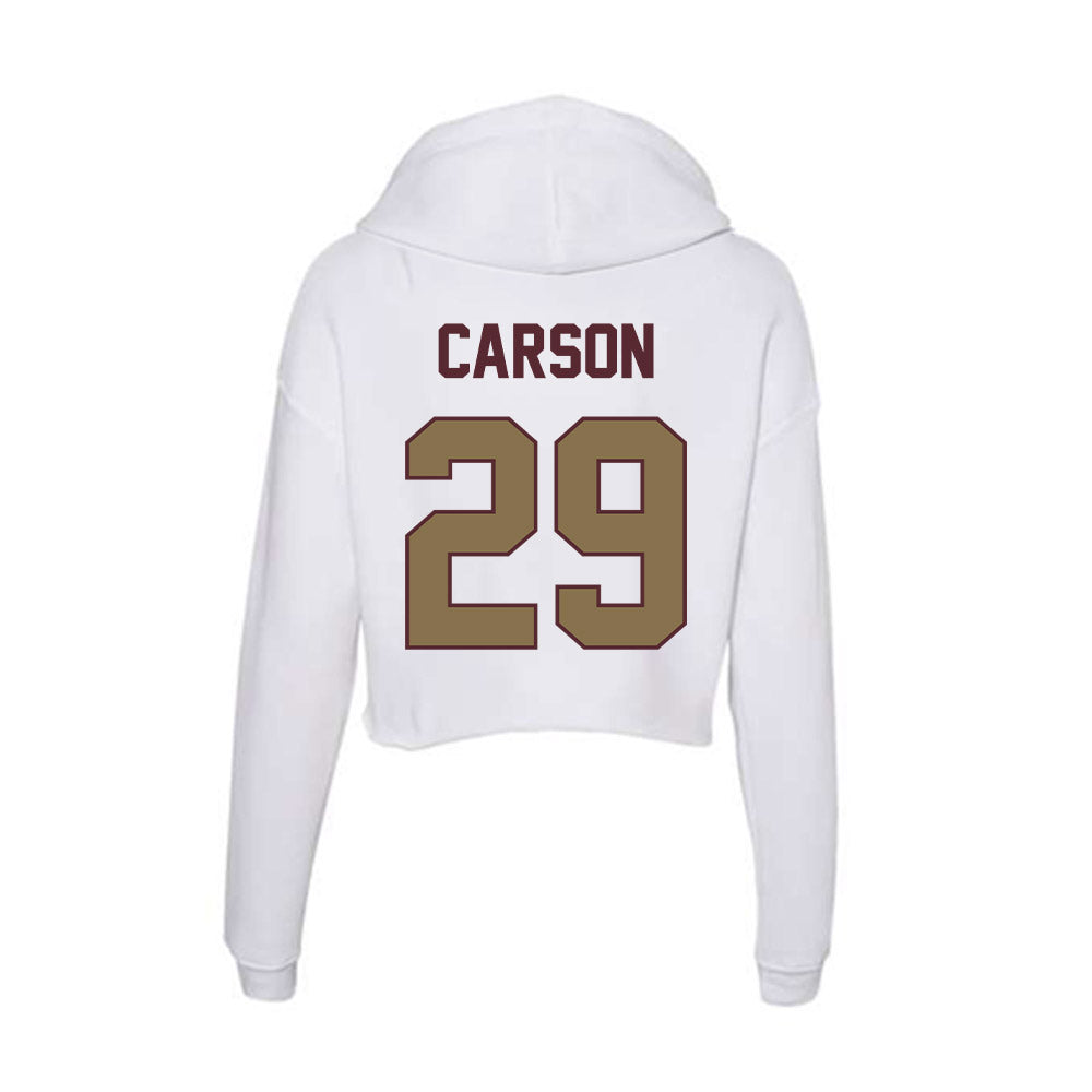 Texas State - NCAA Baseball : Tanner Carson - Women's Crop Fleece Hoodie-1