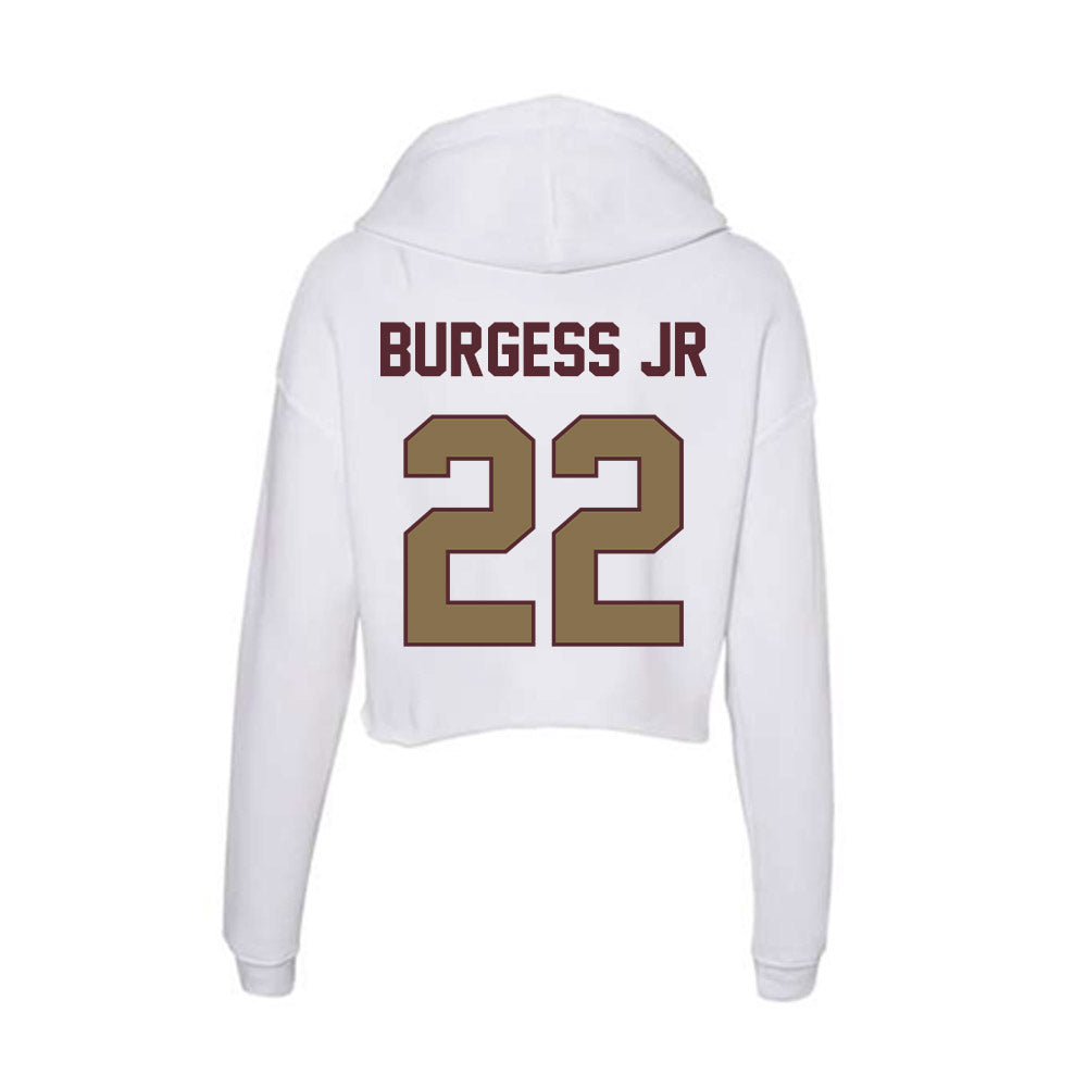 Texas State - NCAA Football : Torrance Burgess Jr - Women's Crop Fleece Hoodie-1