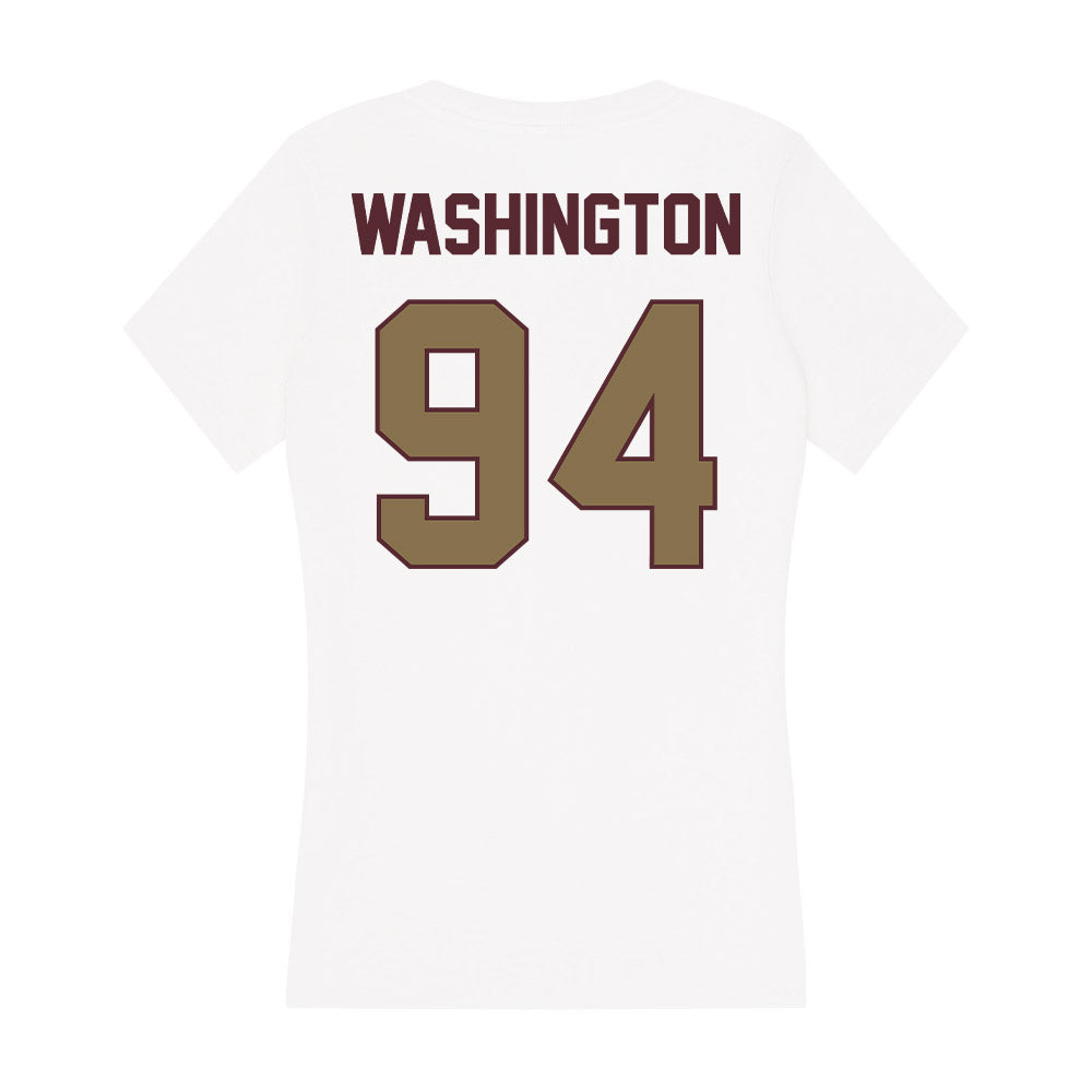 Texas State - NCAA Football : Kamren Washington - Women's V-Neck T-Shirt-1