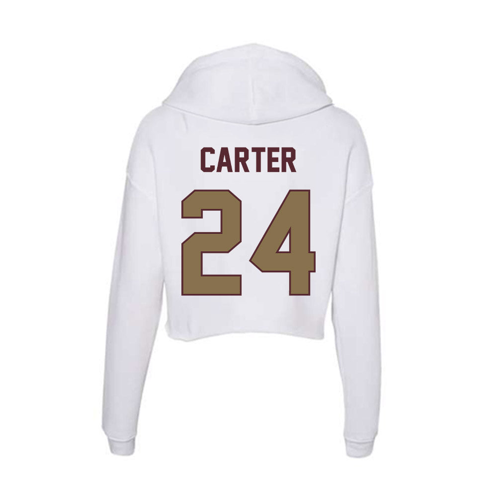 Texas State - NCAA Football : Caleb Carter - Women's Crop Fleece Hoodie-1