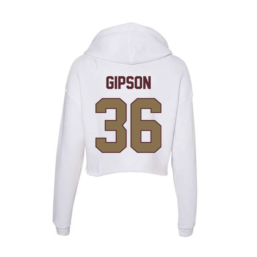 Texas State - NCAA Football : Greg Gipson - Women's Crop Fleece Hoodie-1