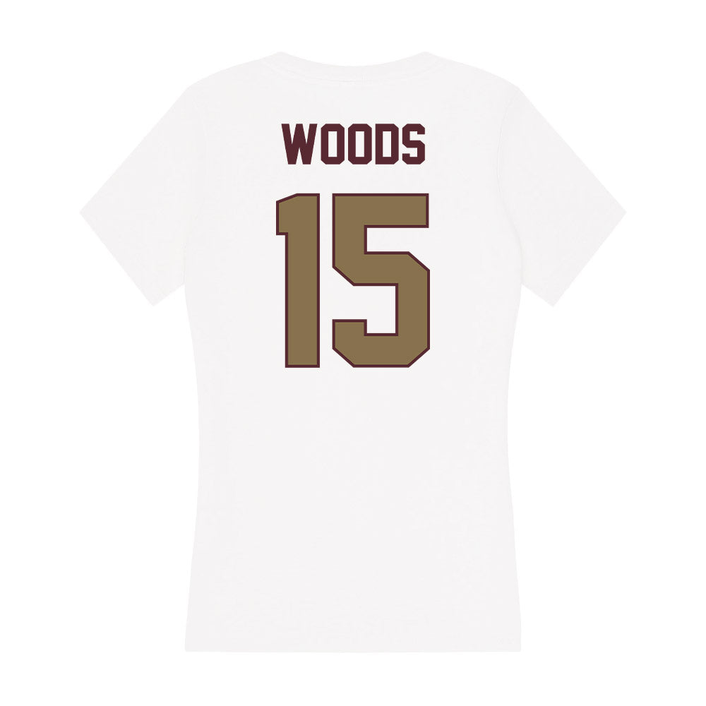 Texas State - NCAA Women's Volleyball : Megan Woods - Women's V-Neck T-Shirt-1