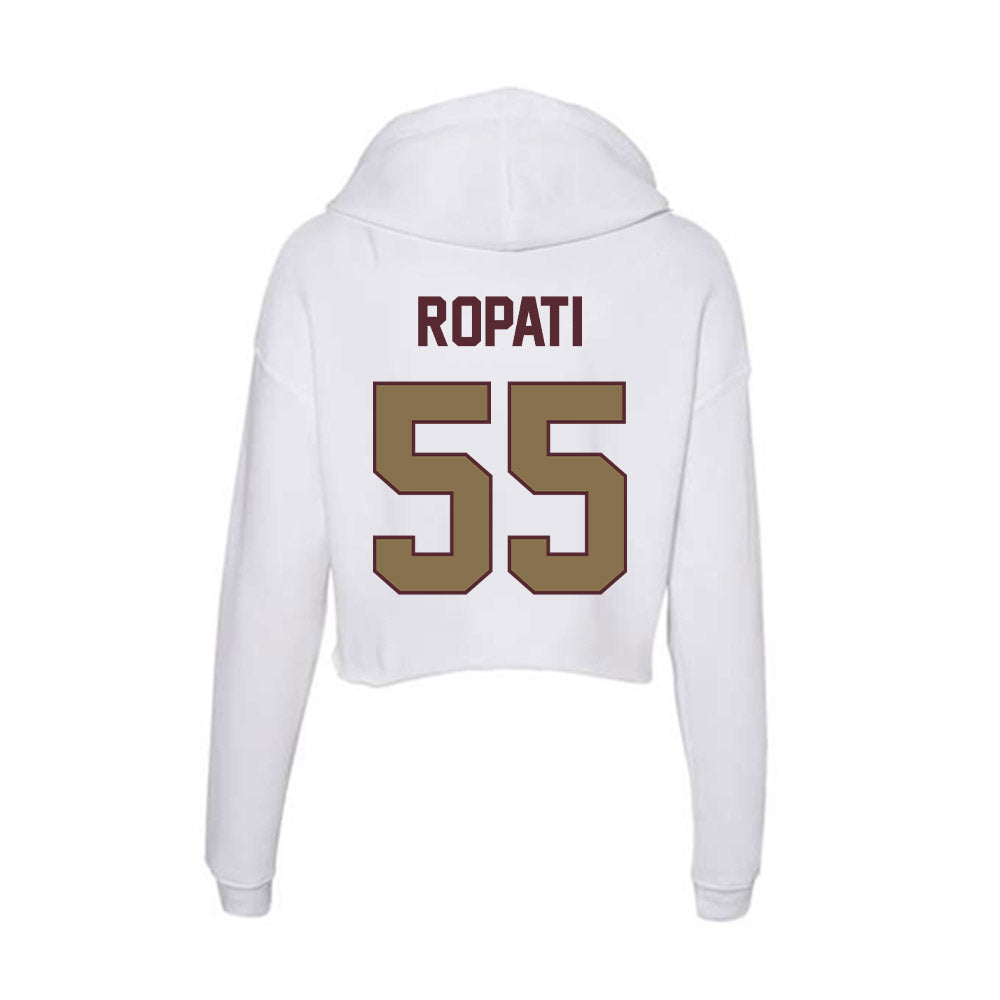 Texas State - NCAA Football : Etueni Ropati - Women's Crop Fleece Hoodie-1