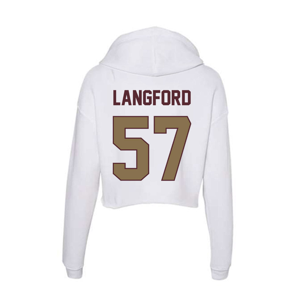 Texas State - NCAA Football : Ian Langford - Women's Crop Fleece Hoodie-1