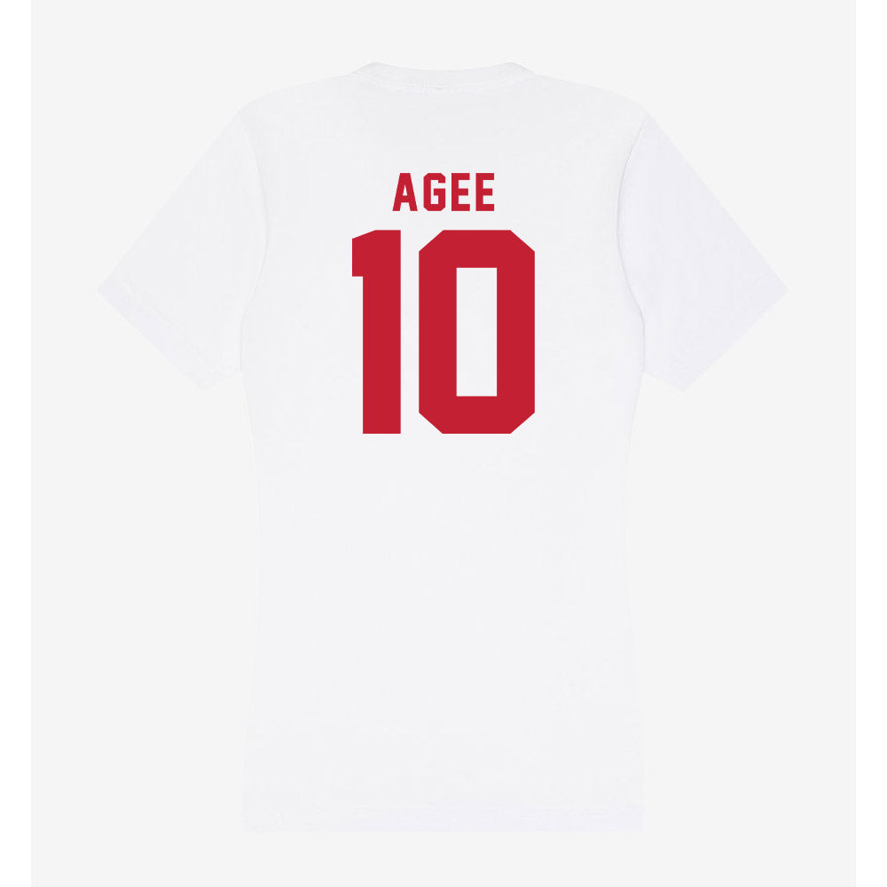 Miami of Ohio - NCAA Football : Jermaine Agee - Women's V-Neck T-Shirt-1