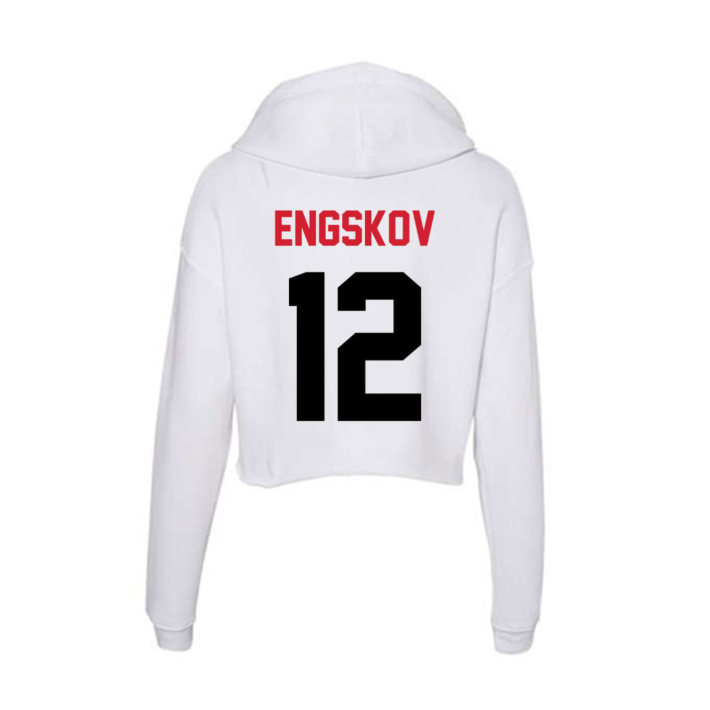 Arkansas State - NCAA Baseball : Patrick Engskov - Women's Crop Fleece Hoodie-1