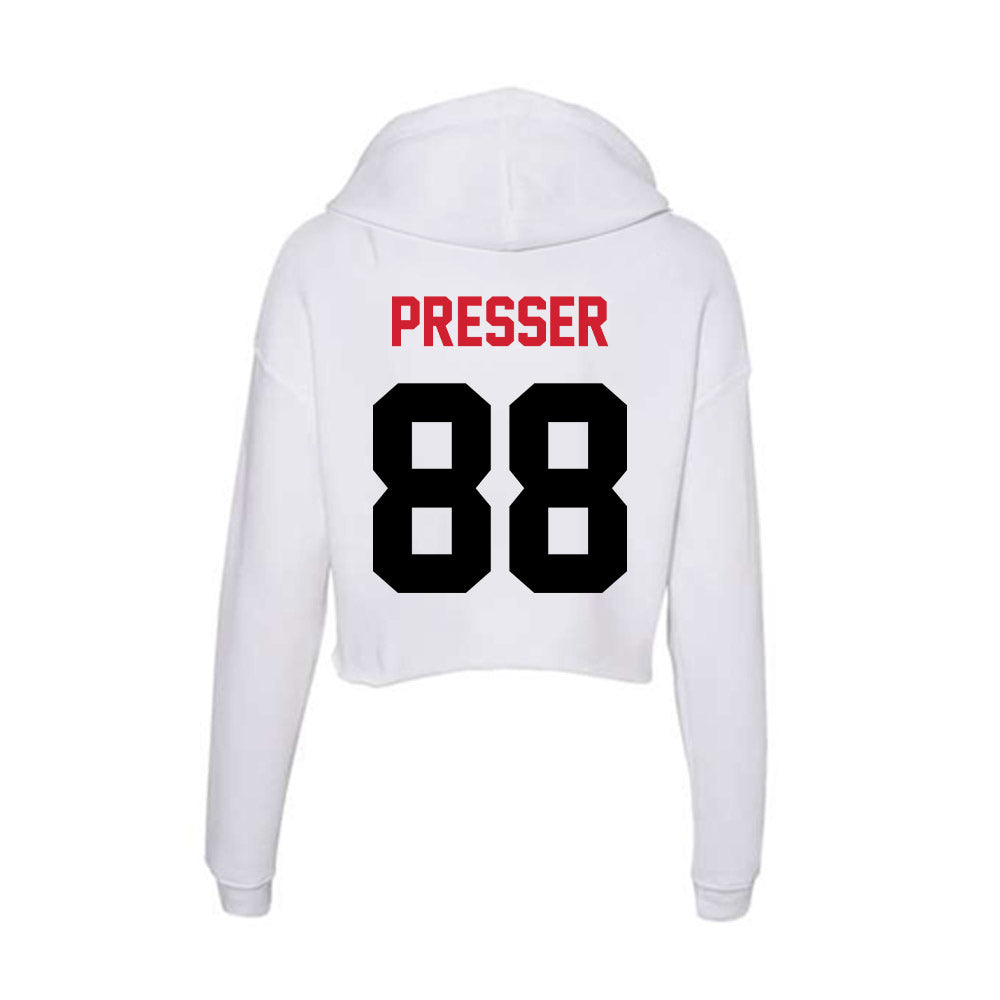 Arkansas State - NCAA Football : Calen Presser - Women's Crop Fleece Hoodie-1