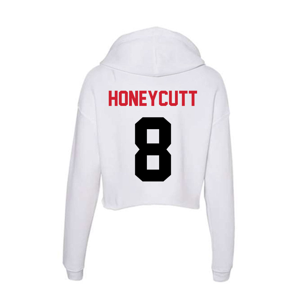 Arkansas State - NCAA Men's Basketball : Weston Honeycutt - Women's Crop Fleece Hoodie-1