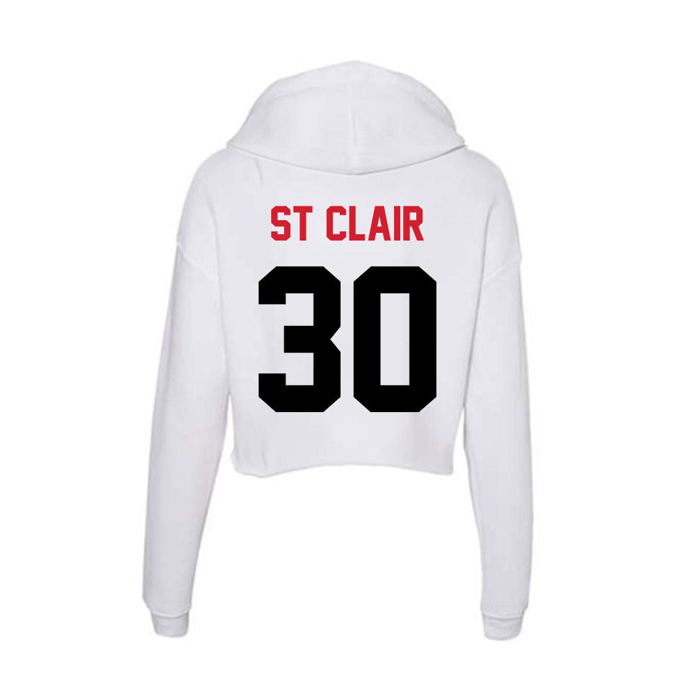 Arkansas State - NCAA Men's Basketball : Jacob St Clair - Women's Crop Fleece Hoodie-1